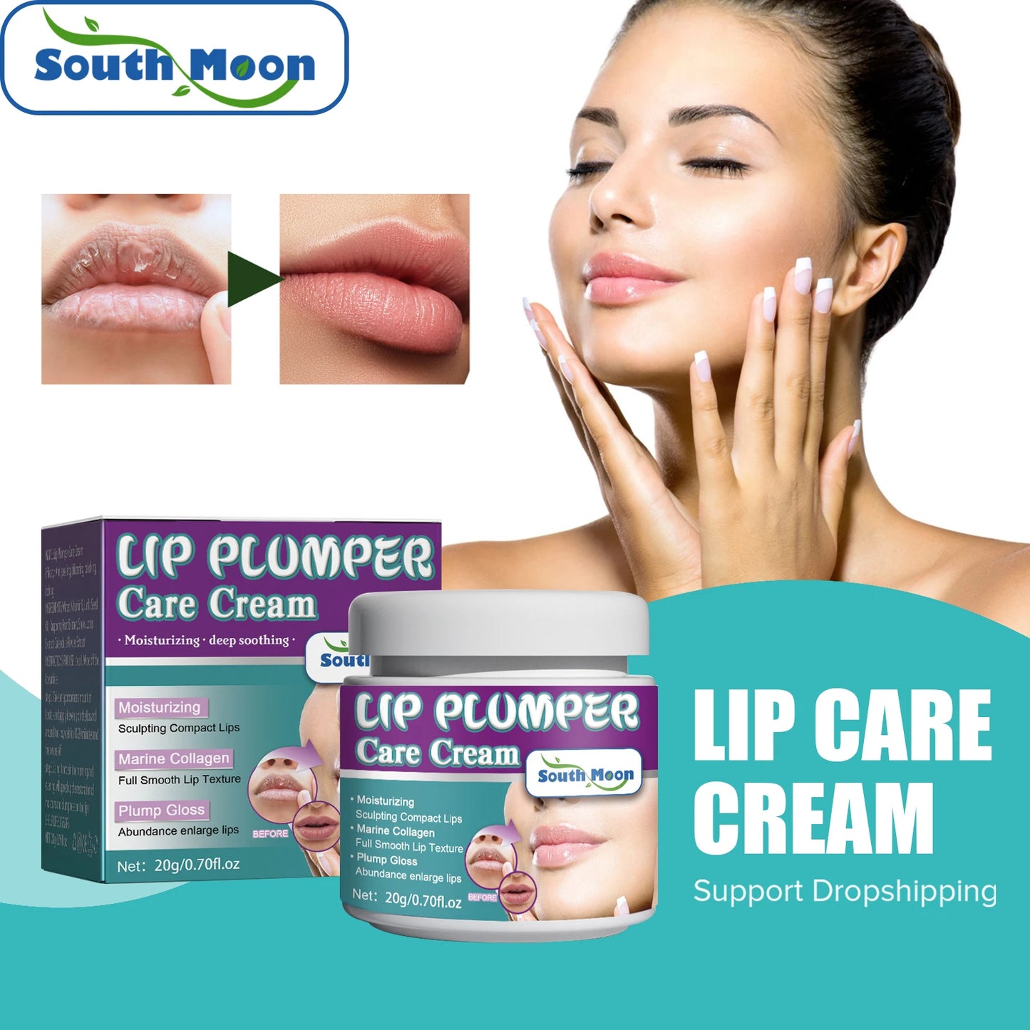 South Moon Lip Repair Creams Dark Lips Treatment Permanent Exfoliating Gel Lightening Fine Lines Lip Brightening Bleaching Cream